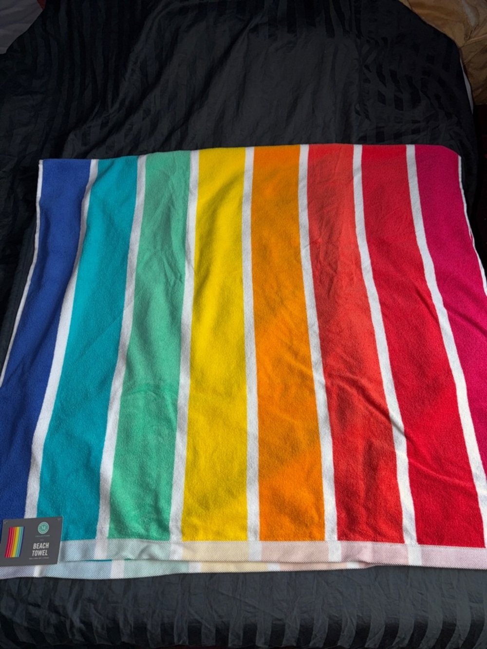 NEW! MARTHA STEWART 38” X 68” MULTICOLORED BEACH TOWEL